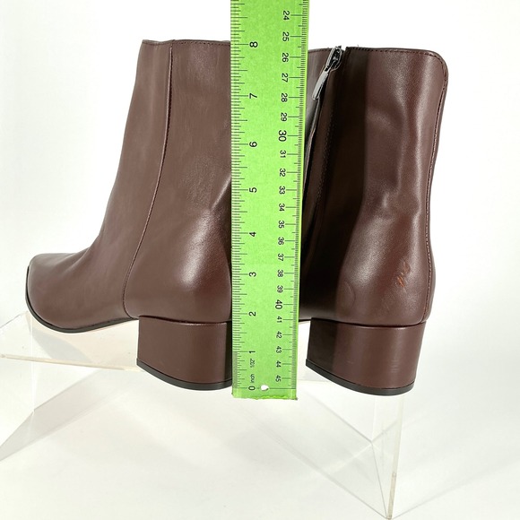 Nine West Size 9.5 Brown Leather Pointed Block Heel Ankle Boots NEW Maribu $149 - Picture 5 of 16